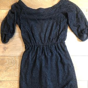 black across the shoulder dress